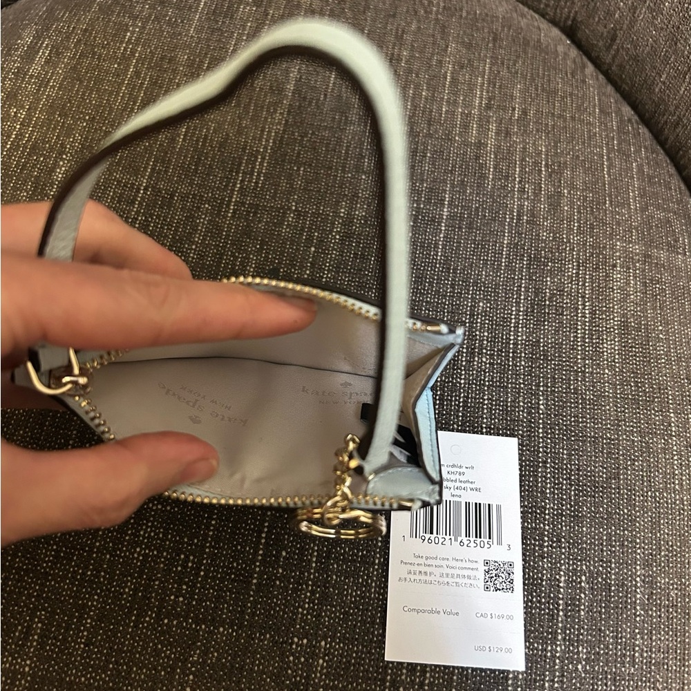 Kate Spade Cardholder Adjustable Strap Mini Purse Wristlet Crisp Sky Blue - Picture 6 of 6